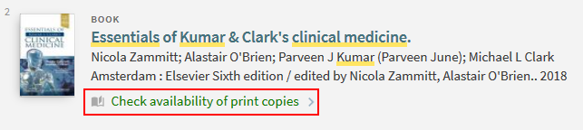 9 Print book result with link