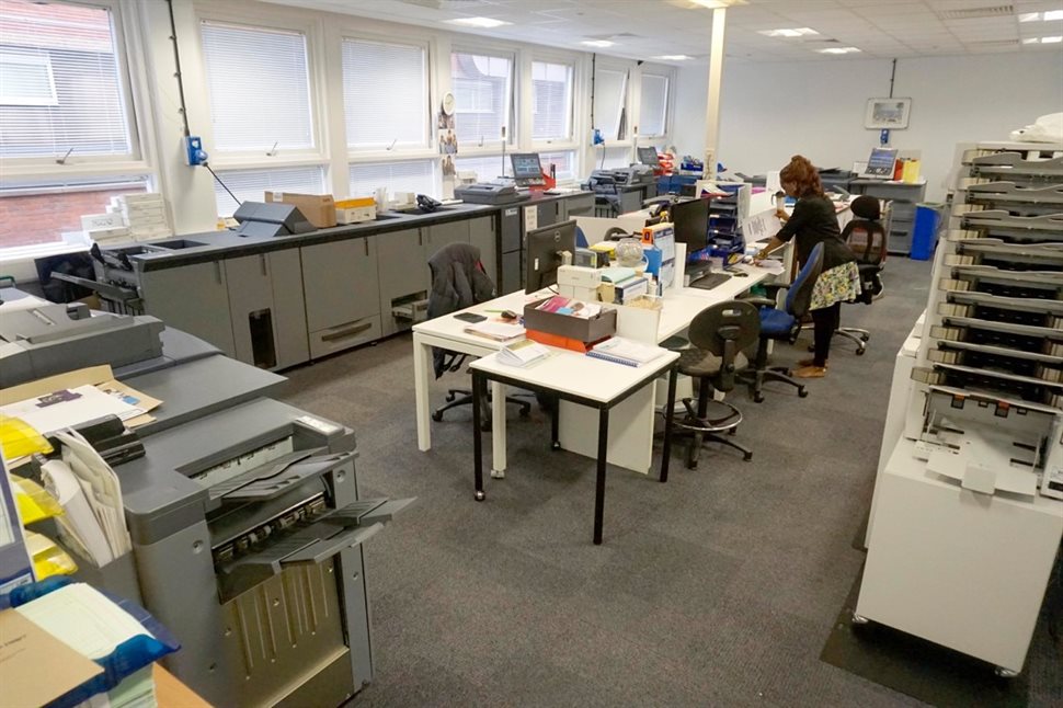 A photo of the digital services' print room.