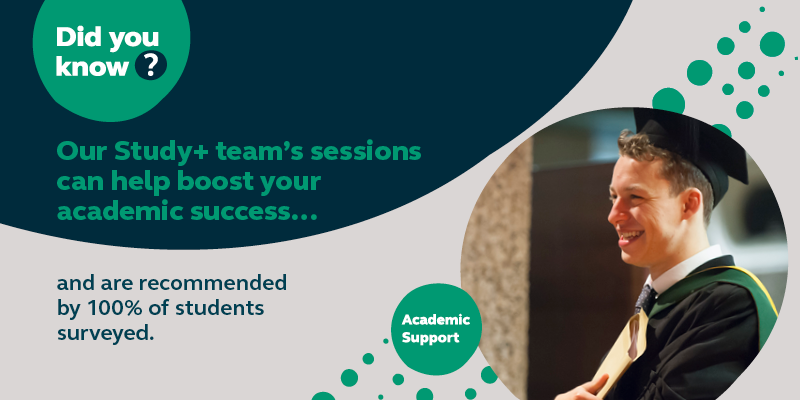 Our Study+ team's sessions can help boost your academic and are recommended by 100% of students surveyed