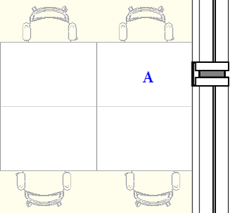 Typical four worker station layout at reduced capacity 