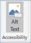 Add alt text button in Word