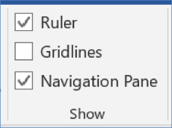 Navigation pane option checked to open navigation pane