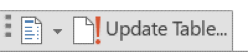 Update table button in Word