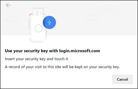 Insert your security key and touch it