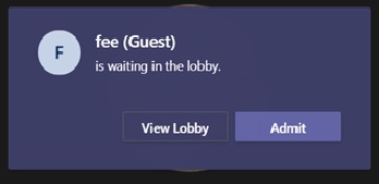 Admit from lobby
