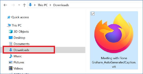 Download Transcrpt from Folder