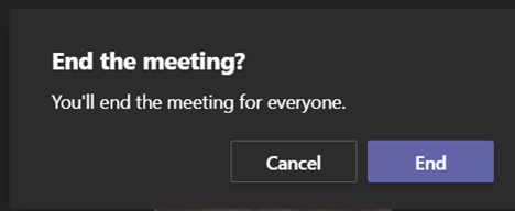 End Meeting Screen