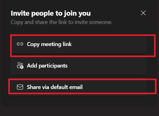 Invire People to Join Meeting Window