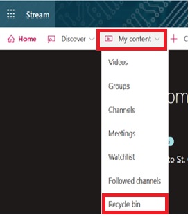 Remove video from recycle bin