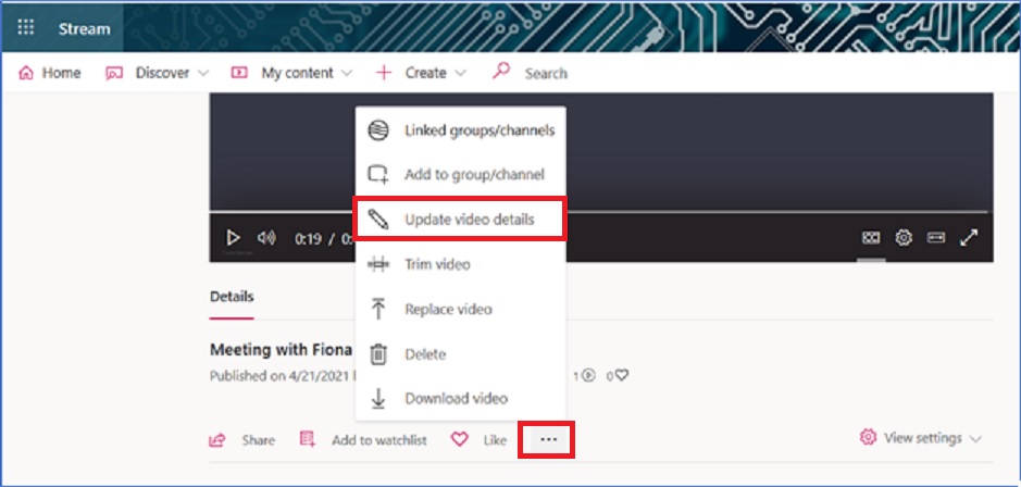Update Video Details