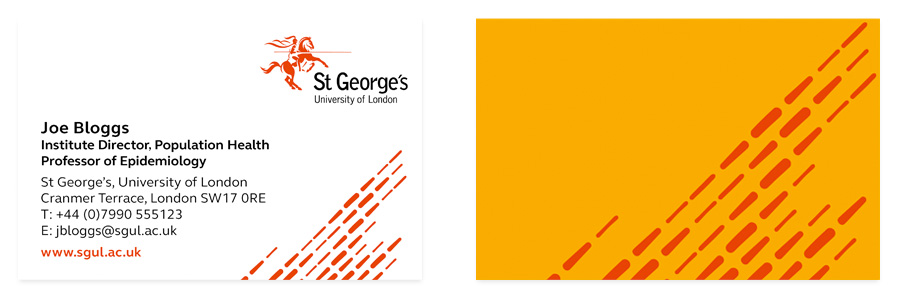 Front and back image of business card example