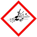 The explosive hazard symbol.