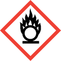 The oxidising agent hazard symbol.