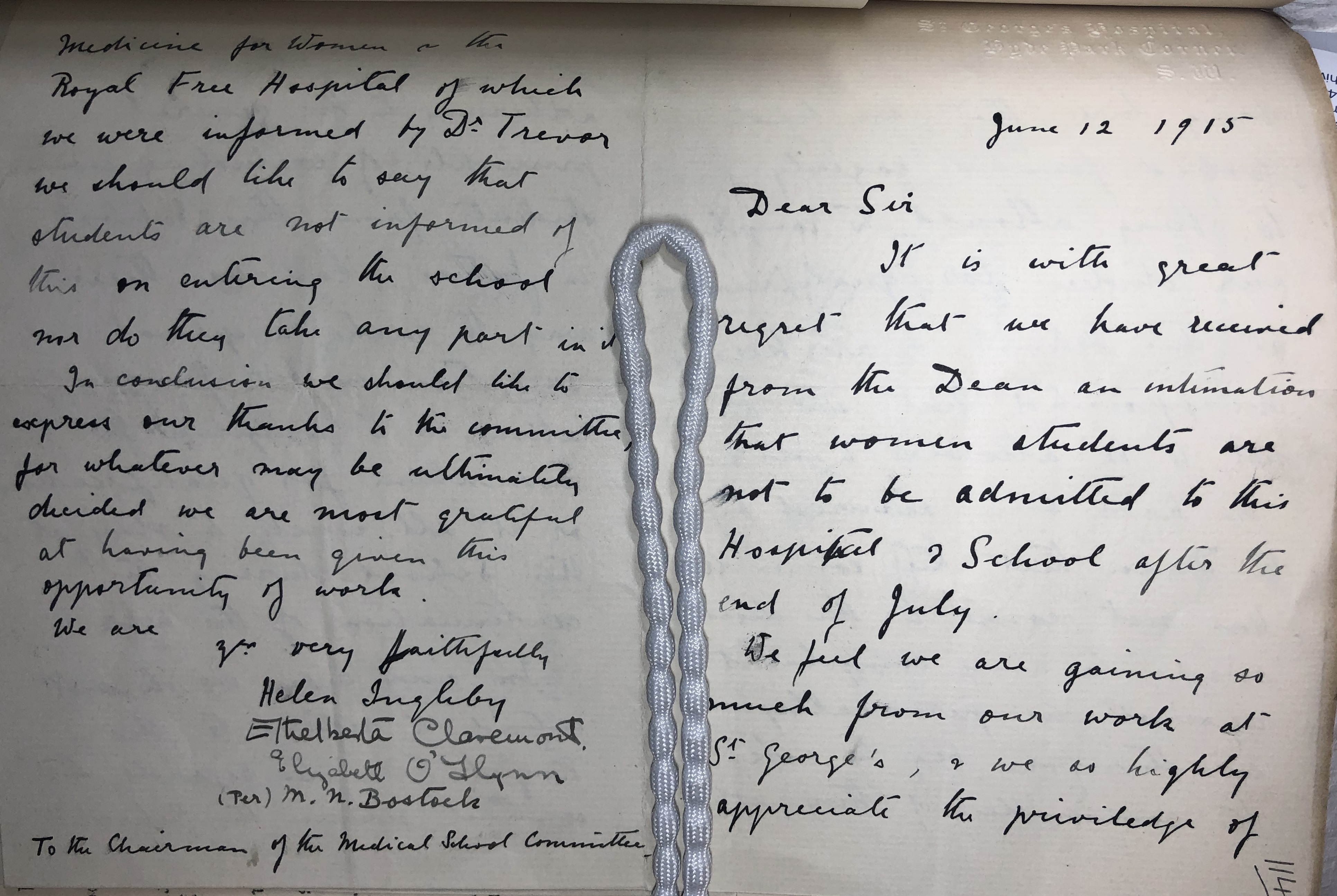 Female students letter 1915