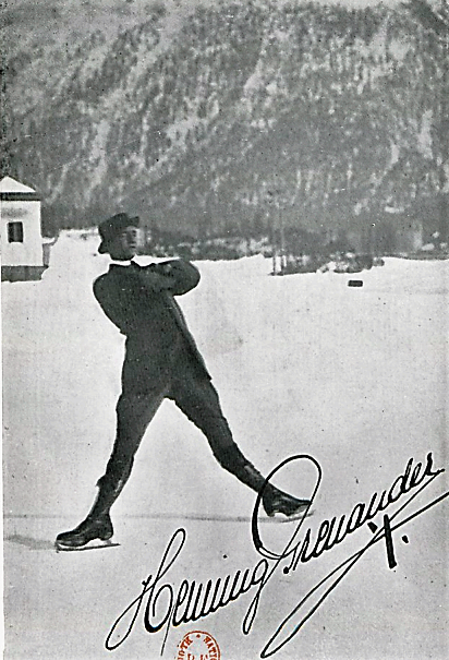 Image of Henning Grenander ice skating.