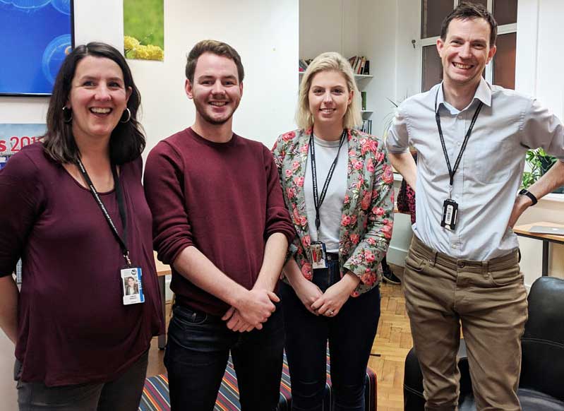 Dr Gwen Knight, Quentin Leclerc, Nichola Naylor and Dr Alex Aitken.