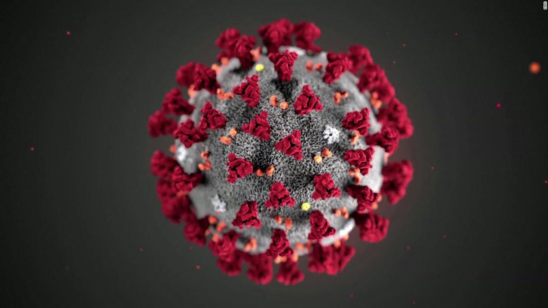 An illustration of a coronavirus cell.