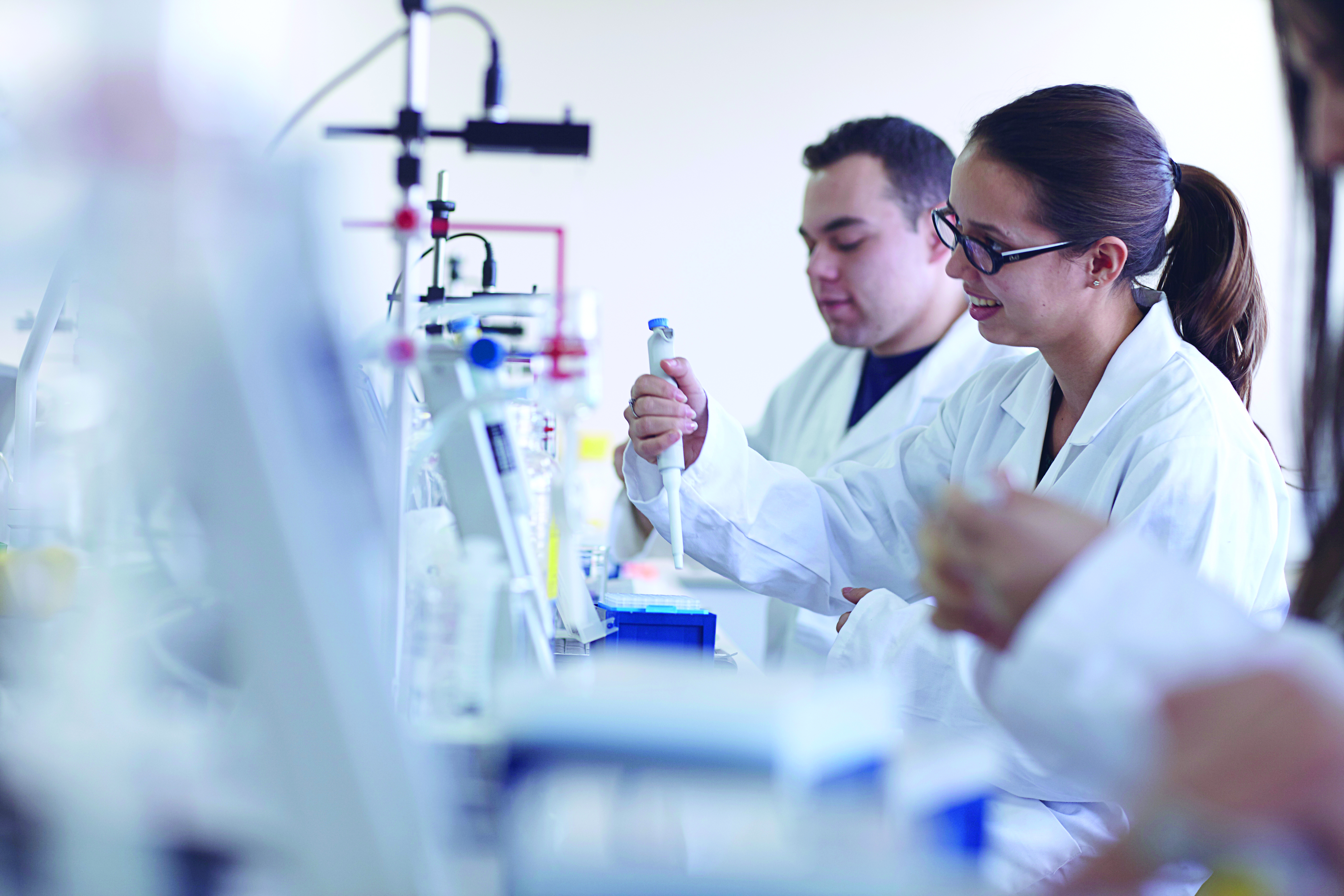 Students in the pharmacology lab.